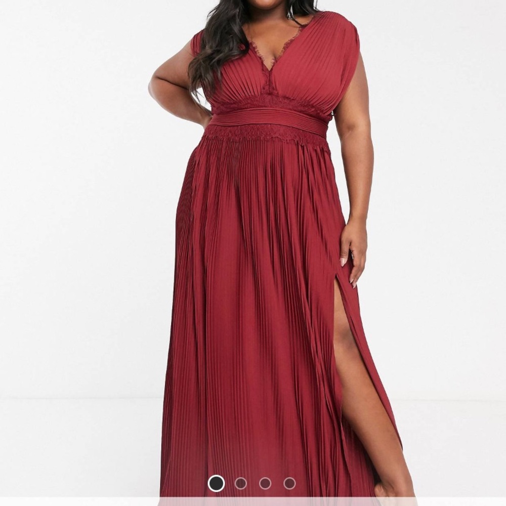 ASOS curve pleated maxi gown dress black tie